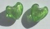 2 15mm Olive and Silver Foil Hearts